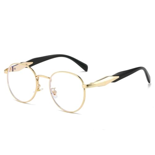 QGGNMGT Beliebte modische ovale Sonnenbrille für Damen, modisch, klare Farbverlaufstöne, UV400, für Herren, im Trend (golden klar) von QGGNMGT