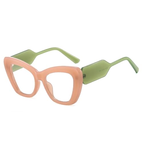 QGGNMGT Beliebte modische übergroße Cat-Eye-Sonnenbrille für Damen, kontrastierende Farbtöne, UV400, für Herren, Jelly-Farbverlauf (Jelly Tea Clear) von QGGNMGT