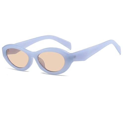 QGGNMGT Candy Color Luxus-Sonnenbrille für Damen, beliebte Mode, Farbverlaufsgläser, UV400, Punk-Brille (Hellblau-Hellbraun) von QGGNMGT
