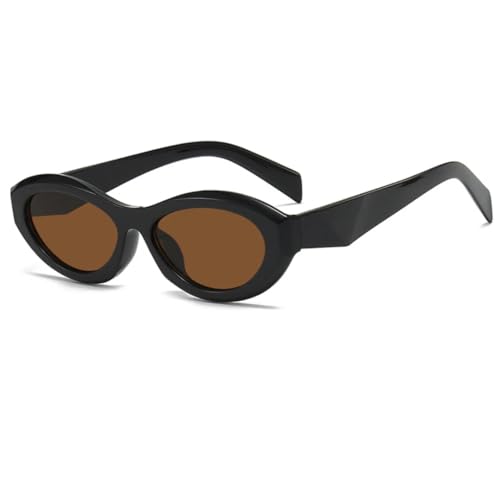 QGGNMGT Candy Color Luxus-Sonnenbrille für Damen, beliebte Mode, Farbverlaufsgläser, UV400, Punk-Brille (Schwarz-Braun) von QGGNMGT