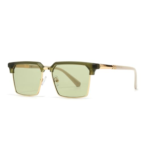 QGGNMGT Damenmode Sonnenbrillen Farbverlauf Herren Vintage Grüne Sonnenbrillen Shades UV400 (Grün Grün) von QGGNMGT