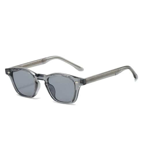 QGGNMGT Fashion Cat Eye Damen Luxus Sonnenbrille Shades UV400 Vintage Nieten Herren Blau Grün (Grau Grau) von QGGNMGT