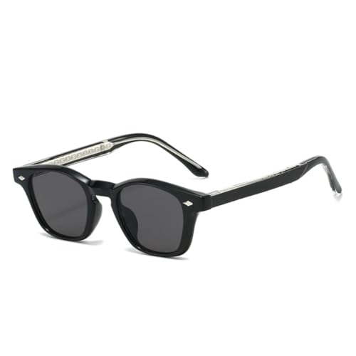 QGGNMGT Fashion Cat Eye Damen Luxus Sonnenbrille Shades UV400 Vintage Nieten Herren Blau Grün (Schwarz Grau) von QGGNMGT