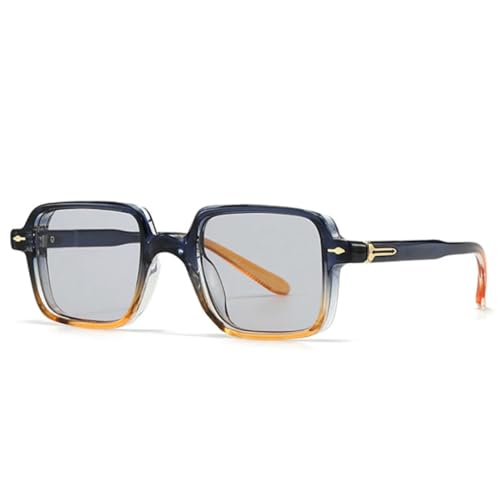 QGGNMGT Herren Sonnenbrillen Shades UV400 Retro Nieten Dekoration Damen Olivgrün (Blau Hellgrau) von QGGNMGT