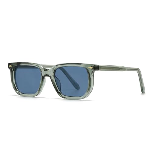 QGGNMGT Mode Herren Sonnenbrille Gradient Shades UV400 Retro Nieten Damen Luxus Grün (Grün Blau) von QGGNMGT