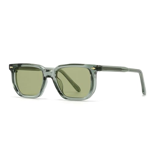 QGGNMGT Mode Herren Sonnenbrille Gradient Shades UV400 Retro Nieten Damen Luxus Grün (Grün Grün) von QGGNMGT