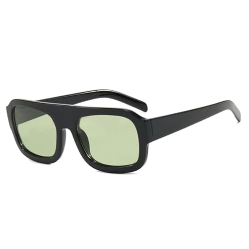 QGGNMGT Modische Damen-Sonnenbrille, UV400, Retro, Bonbonfarben, Farbverlauf, Herren, Punk (schwarz-grün) von QGGNMGT
