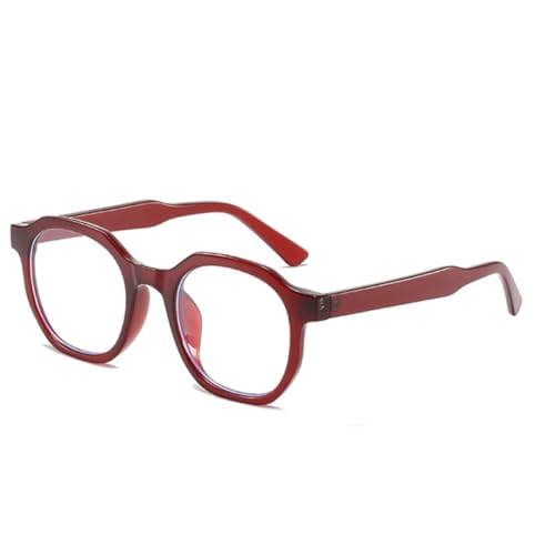 QGGNMGT Modische Damen-Sonnenbrille, Vintage-Brillenrahmen, trendige Brillen, Herren-Sonnenbrille, UV400 (dunkelrot) von QGGNMGT