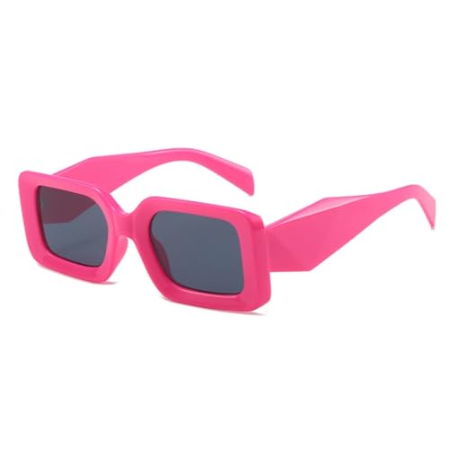 QGGNMGT Modische Damen-Sonnenbrille im Luxus-Stil, UV400, Vintage-Sonnenbrille für Herren (Rosa, Grau) von QGGNMGT