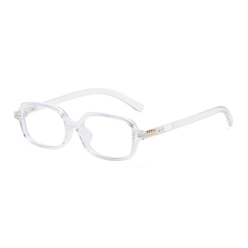 QGGNMGT Modische Damen-Sonnenbrille im kleinen Rechteck-Stil, Retro-Blau, Herren-Sonnenbrille, UV400-Schutz (transparent klar) von QGGNMGT