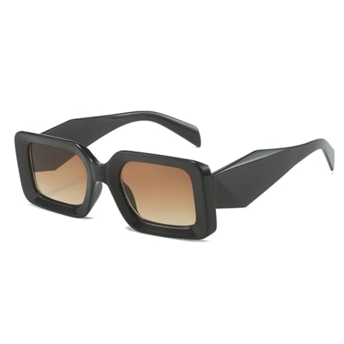 QGGNMGT Modische Damen-Sonnenbrille mit UV400-Schutz, Vintage-Sonnenbrille für Herren (Schwarztee-Farbverlauf) von QGGNMGT