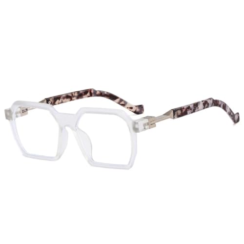 QGGNMGT Modische Polygon-Sonnenbrille für Damen, Retro, Jelly-Farbtöne, UV400, für Herren, trendig, Blau/Pink (matt transparent) von QGGNMGT