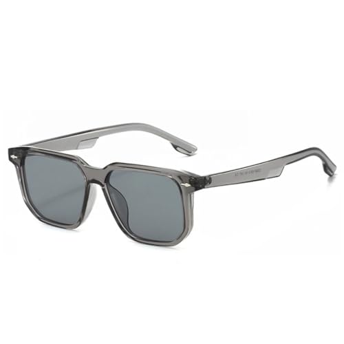 QGGNMGT Modische Sonnenbrille für Herren, Retro-Nieten, Grün/Grau, UV400, für Damen, Luxus (Grau) von QGGNMGT