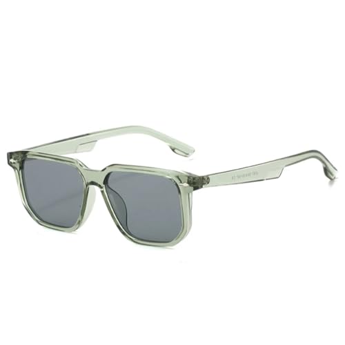 QGGNMGT Modische Sonnenbrille für Herren, Retro-Nieten, Grün/Grau, UV400, für Damen, Luxus (Grün/Grau) von QGGNMGT
