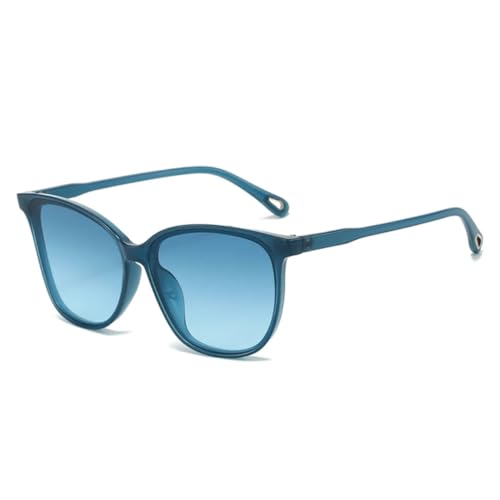 QGGNMGT Modische Sonnenbrille mit Farbverlauf und UV400-Schutz für Damen (blau-blauer Farbverlauf) von QGGNMGT
