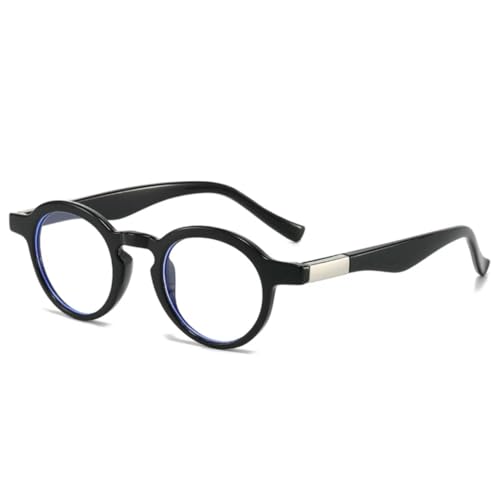 QGGNMGT Modische kleine runde zweifarbige Sonnenbrille für Damen, Retro, klare Farbverlaufstöne, UV400, Herren, Punk (schwarz klar) von QGGNMGT