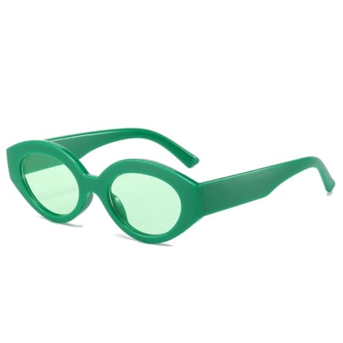 QGGNMGT Modische ovale Damen-Sonnenbrille, UV400 (grün grün) von QGGNMGT