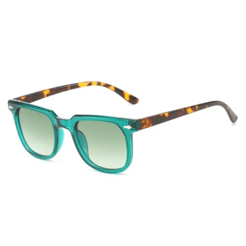 QGGNMGT Nieten Herren Sonnenbrille Mode Farbverlauf Shades UV400 Retro Damen Punk Leopard (Grün Leopard Grün) von QGGNMGT
