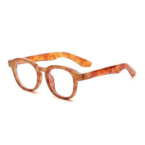 QGGNMGT Ovale Sonnenbrille für Damen, Retro, Nieten, transparent, Farbverlauf, UV400, für Herren, Trending (bernsteinfarben, klar) von QGGNMGT