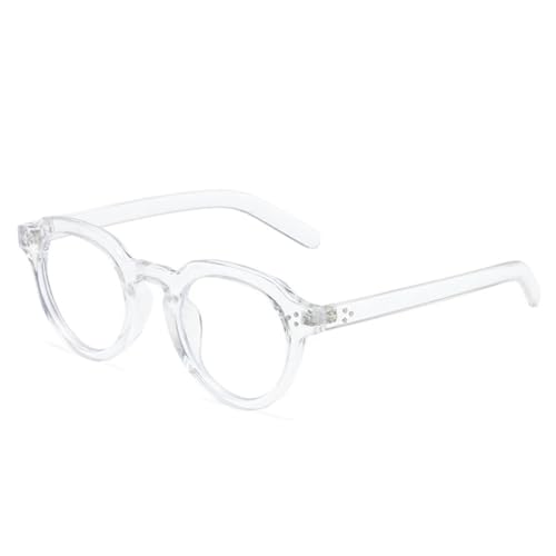QGGNMGT Ovale Sonnenbrille für Damen, modisch, transparent, Bonbonfarben, UV400, Retro-Nieten, Herren, Punk-Trend (transparent klar) von QGGNMGT