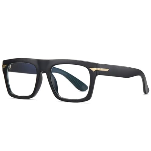 QGGNMGT Retro-Brillen, Damen-Brillengestell, modische Herren-Sonnenbrille, Brillengestell (Mattschwarz) von QGGNMGT