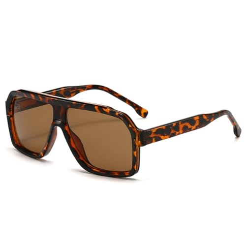 QGGNMGT Retro Herren Sonnenbrille Mode Farbverlauf Damen Luxus Sonnenbrille UV400 Outdoor Autofahren (Leopardentee) von QGGNMGT