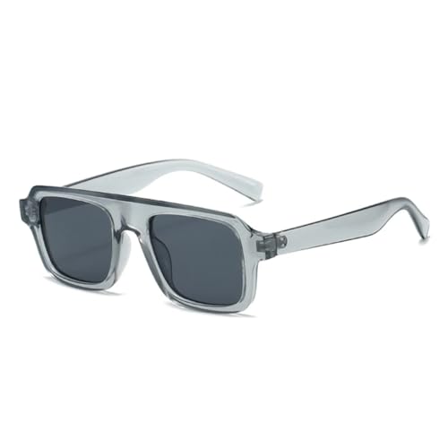 QGGNMGT Retro Herren Sonnenbrille Mode Klar Rot Blau Shades Uv400 Damen Punk (Grau Grau) von QGGNMGT