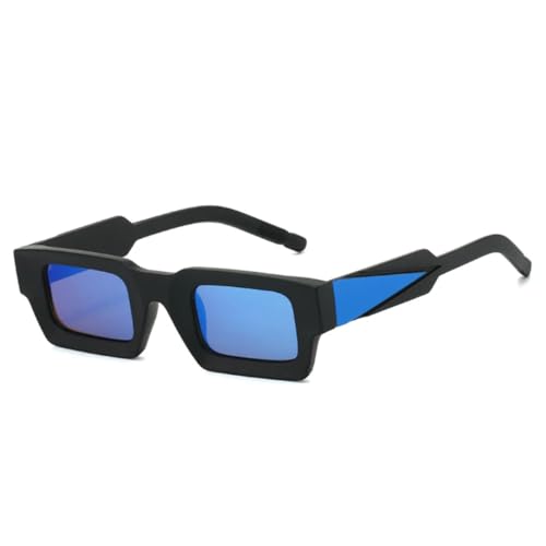 QGGNMGT Retro Herren Trend Outdoor Sports Sonnenbrillen Mode Gradient Mirror Shades UV400 Damen Doppelfarbe (Schwarz Blau Spiegel) von QGGNMGT