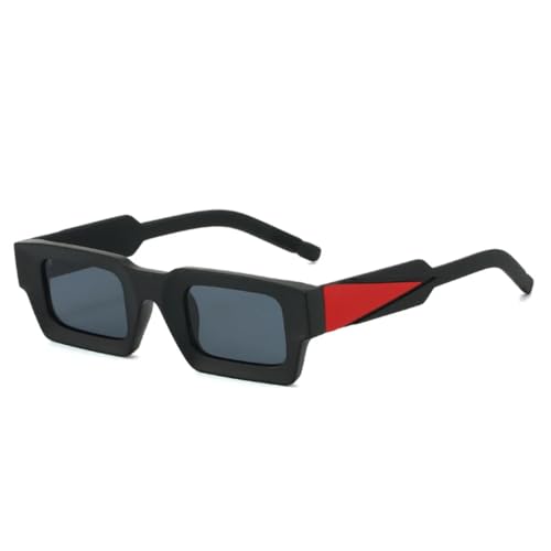 QGGNMGT Retro Herren Trend Outdoor Sports Sonnenbrillen Mode Gradient Mirror Shades UV400 Damen Doppelfarbe (Schwarz Rot Grau) von QGGNMGT