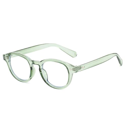 QGGNMGT Retro Oval Nieten Herren Sonnenbrillen Shades UV400 Fashion Punk Trendy Klar Farbverlauf Damen (Grün Klar) von QGGNMGT