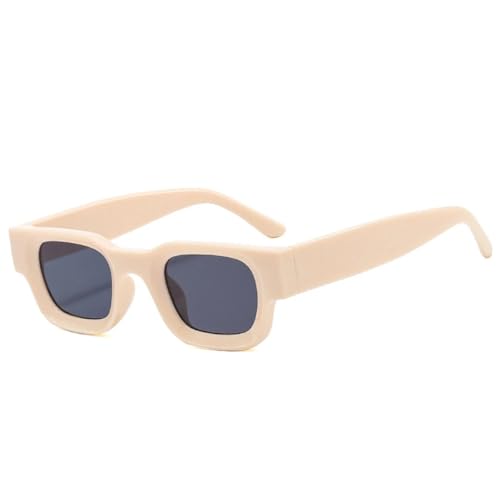 QGGNMGT Retro-Punk-Sonnenbrille für Herren, modisch, Jelly, grau, für Damen, trendige Sonnenbrillen, UV400 (Beigegrau) von QGGNMGT