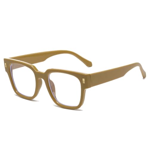 QGGNMGT Retro-Sonnenbrille für Damen, modisch, transparent, mit Farbverlauf, UV400, für Herren, Punk-Nieten (gelb, transparent) von QGGNMGT