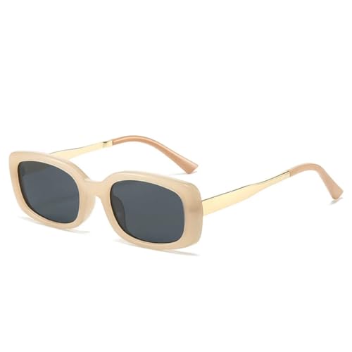 QGGNMGT Retro-Sonnenbrille für Herren, modisch, Farbverlauf, UV400, für Damen, trendige Jelly-Farbe (Jelly Champagnergrau) von QGGNMGT