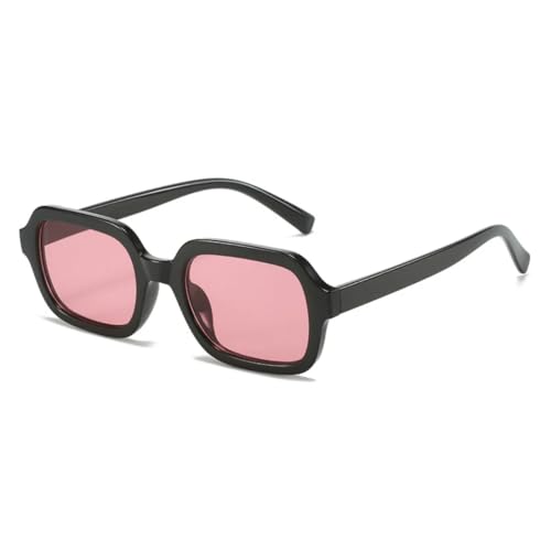QGGNMGT Retro-Sonnenbrille mit Leopardenmuster, Damen, modisch, Farbverlauf, UV400, Herren, Trend (Schwarz/Pink) von QGGNMGT