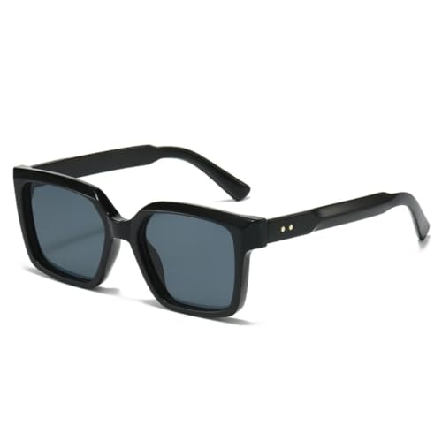 QGGNMGT Sonnenbrille Damen Shades UV400 Retro Trendy Nieten Herren Farbverlauf (Schwarz Grau) von QGGNMGT