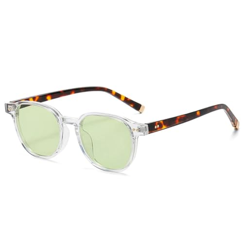 QGGNMGT Vintage Herren Punk Sonnenbrillen Shades Uv400 Mode Nieten Dekoration Shades Uv400 Damen Trendy (Klar Hellgrün) von QGGNMGT
