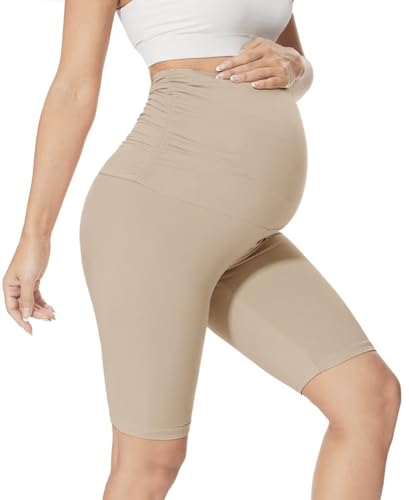 QGGQDD Kurze Umstandsleggings Damen Umstands Radlerhose Umstandshose Kurz Schwangerschaft Für Schwangere(Hautfarbe,Large) von QGGQDD