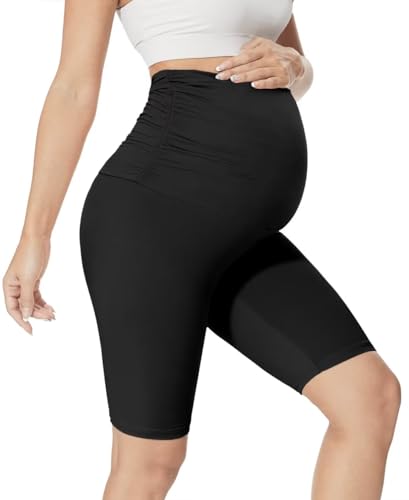 QGGQDD Kurze Umstandsleggings Damen Umstands Radlerhose Umstandshose Kurz Schwangerschaft Für Schwangere(Schwarz,Large) von QGGQDD