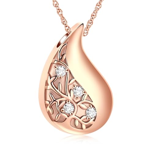 QGJNSGC Baum des Lebens Urne Halsketten für Asche für Frauen Männer Tränen Einäscherung Schmuck Gedenkstätte menschliche Asche Anhänger von QGJNSGC