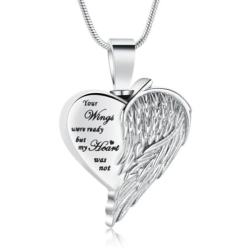 QGJNSGC Einäscherung Herz Urne Halskette Asche Schmuck für Frauen Männer Keepsake Anhänger Memorial Locket Asche-Halter von QGJNSGC