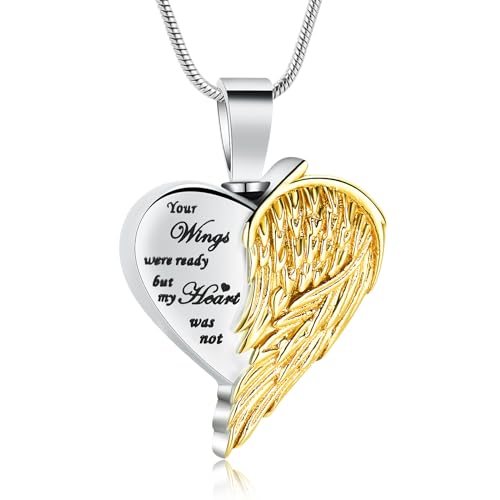 QGJNSGC Einäscherung Herz Urne Halskette Asche Schmuck für Frauen Männer Keepsake Anhänger Memorial Locket Asche-Halter QGJNSGC Einäscherung Herz Urne Halskette Asche Schmuck für Frauen Männer Keepsake Anhänger Memorial Locket Asche-Halter von QGJNSGC