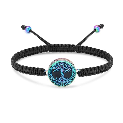 QGJNSGC Einäscherung Schmuck Baum des Lebens Urne Armband für Asche für Frauen Männer Einstellbare Gedächtnis Andenken Seil Armband Feuerbestattungsschmuck von QGJNSGC