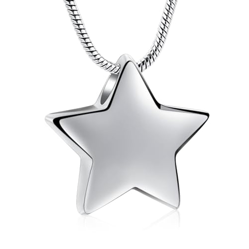 QGJNSGC Einäscherung Schmuck für Asche Mond Urne Halskette Edelstahl Erinnerung Schlösser Andenken Schmuck für Asche Anhänger von QGJNSGC