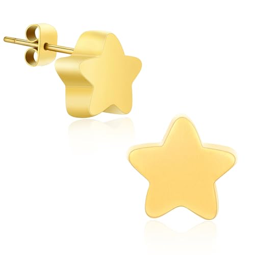 QGJNSGC Einäscherungsschmuck für Asche Asche Ohrringe für Asche für Frauen Urne Andenken Gedenkstätte Ohrringe Halter Ohrringe Schmuck Geschenk (Stern-Gold) von QGJNSGC