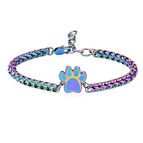 QGJNSGC Haustier Pfote Einäscherung Armband für Asche Hund Katze Urne Memorial Schmuck Einstellbare Armreif Keepsake Geschenk für Frauen Männer von QGJNSGC