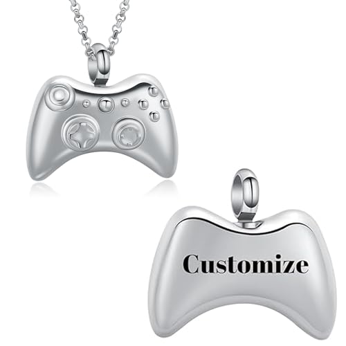 QGJNSGC Keepsake Halskette für menschliche Asche Edelstahl Game Controller Kremation Schmuck für Asche Memorial Anhänger für Jungen Männer von QGJNSGC