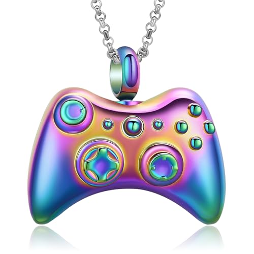 QGJNSGC Keepsake Halskette für menschliche Asche Edelstahl Game Controller Kremation Schmuck für Asche Memorial Anhänger für Jungen Männer von QGJNSGC