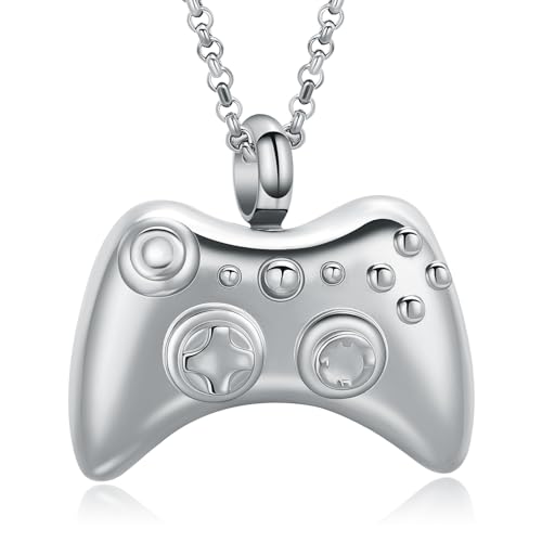 QGJNSGC Keepsake Halskette für menschliche Asche Edelstahl Game Controller Kremation Schmuck für Asche Memorial Anhänger für Jungen Männer von QGJNSGC