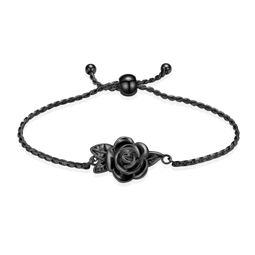 QGJNSGC Kremation Schmuck Rose Blume Urne Armband für Asche für Frauen einstellbar Keepsake Memorial Armband Urne Armreif Asche Halter von QGJNSGC