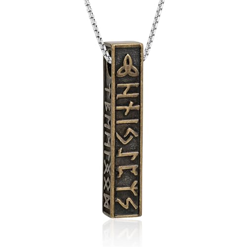 QGJNSGC Nordische Wikingerurnen-Halskette für Asche, Runenstab, Einäscherungsschmuck für Männer und Frauen, keltischer Knoten, Urnenanhänger, Andenken, Vintage-Amulett, Schmuck, Asche, Medaillon, QGJNSGC Nordische Wikingerurnen-Halskette für Asche, Runenstab, Einäscherungsschmuck für Männer und Frauen, keltischer Knoten, Urnenanhänger, Andenken, Vintage-Amulett, Schmuck, Asche, Medaillon, von QGJNSGC